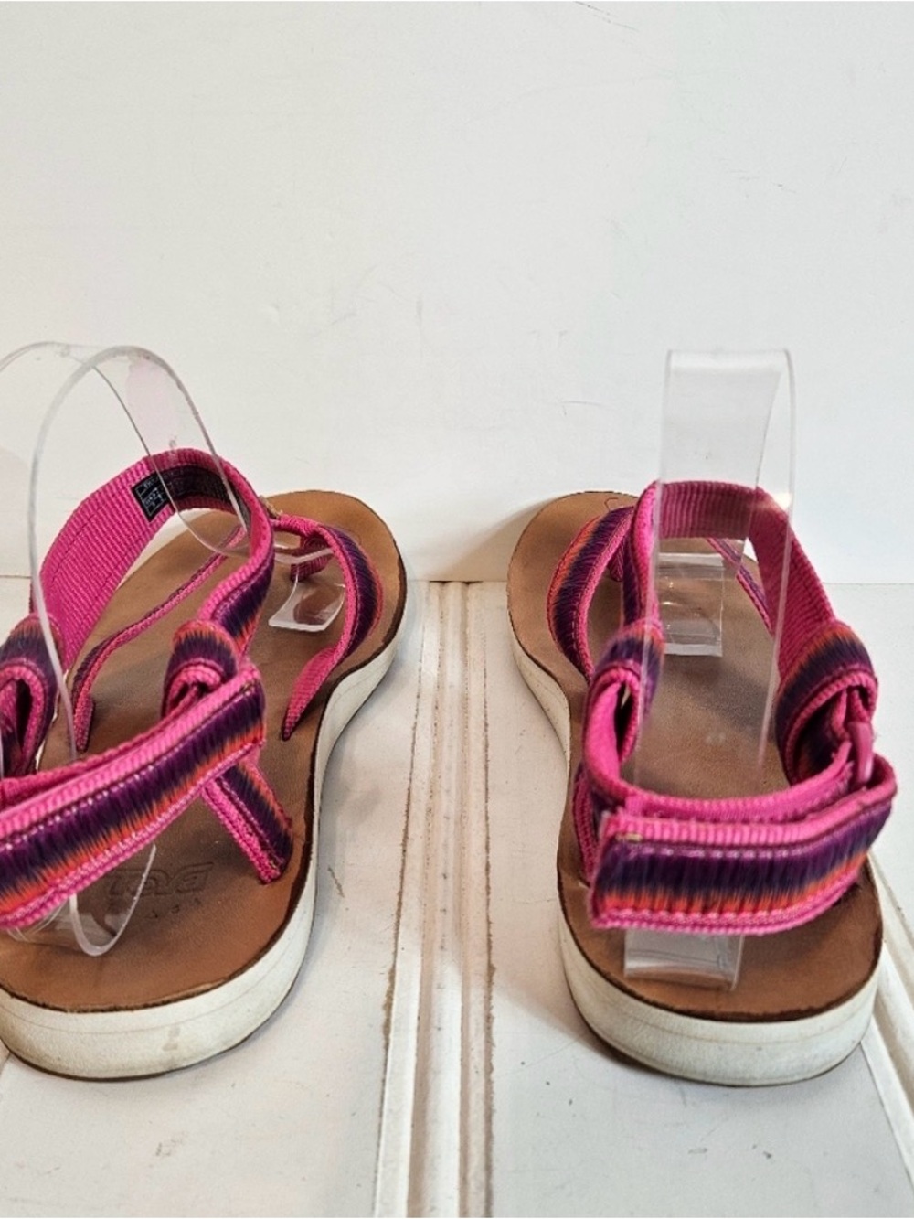 Teva Sandals Sz 7 On The Right Trek Sport Trail Air Cushion Sunset Multi Pink - Picture 6 of 7